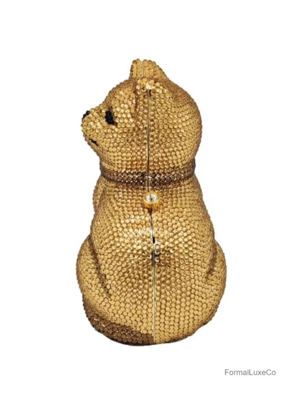 3D Dog Rhinestone Clutch Purse for Women Formal Hardcase Crystal Evening Bag